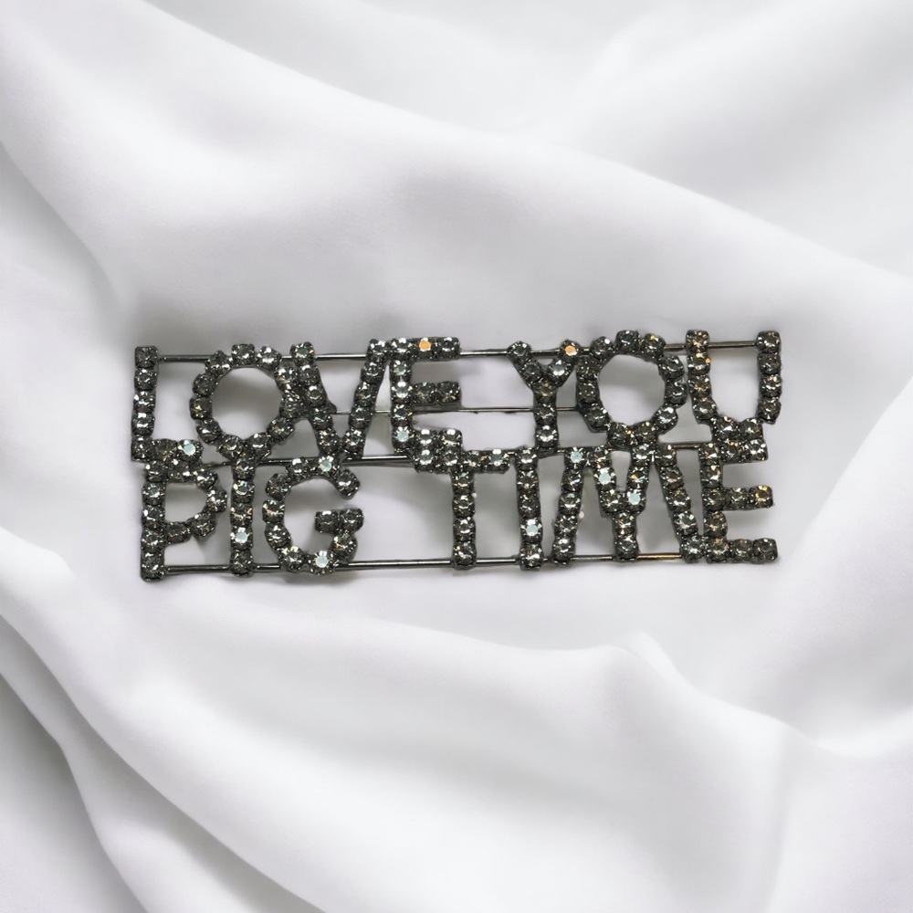 Vintage Pig Rhinestone Brooch